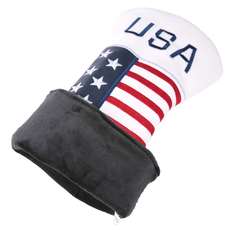Golf Builder 2pcs/Set USA Stars and Stripes Golf Club Fairway Wood Head Covers White Leather USA 3 5 Wood Covers - Image 4